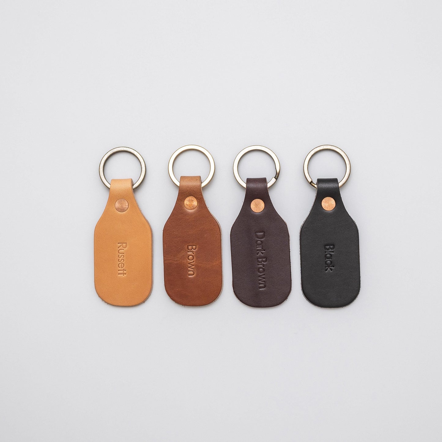 Personalized Leather Key Tag, Black