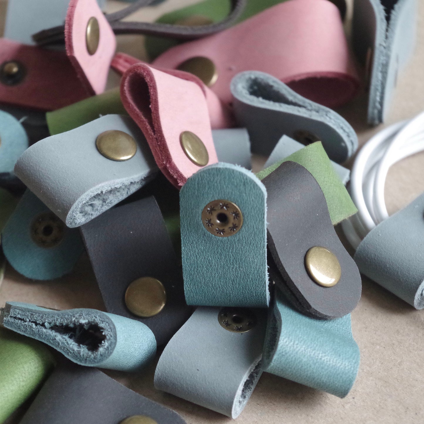 Large or Small Cord Clip in Blue/Grey,