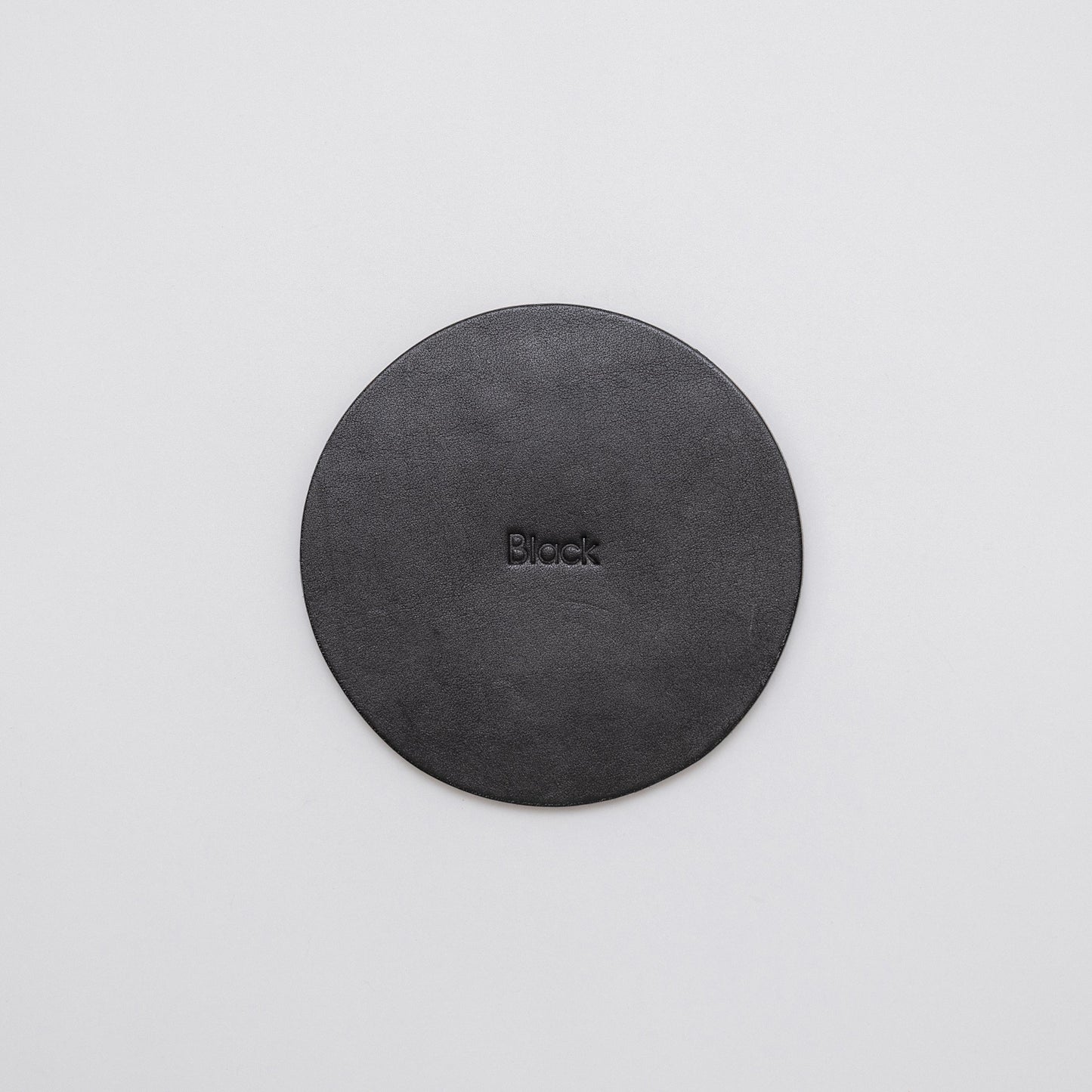 Set of 4 Leather Coasters, Black