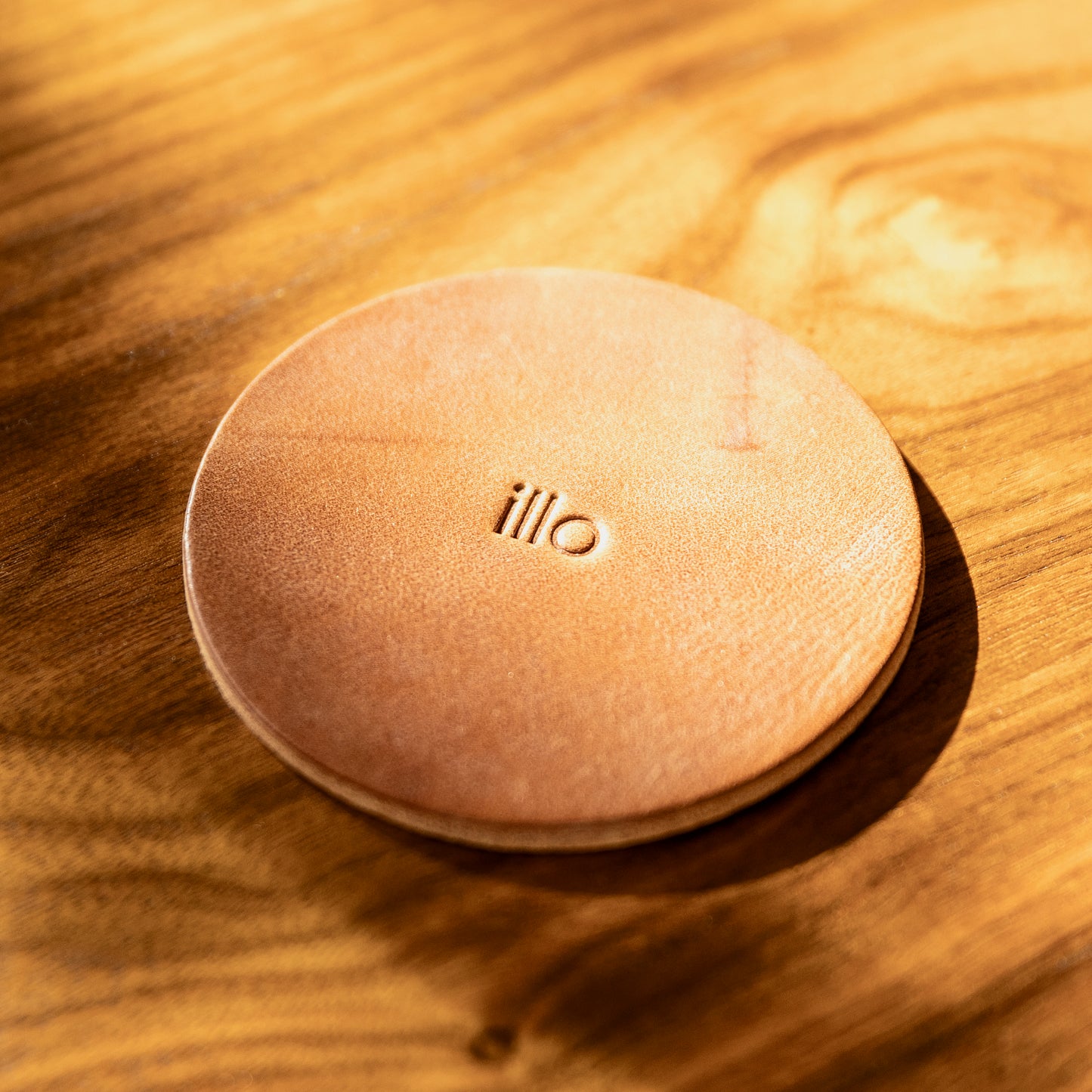 Set of 4 Leather Coasters, Russet
