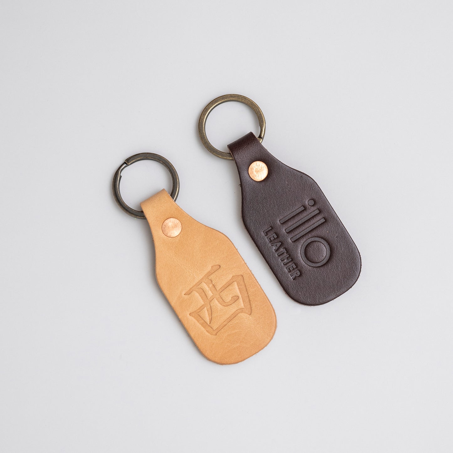 Personalized Leather Key Tag, Russet