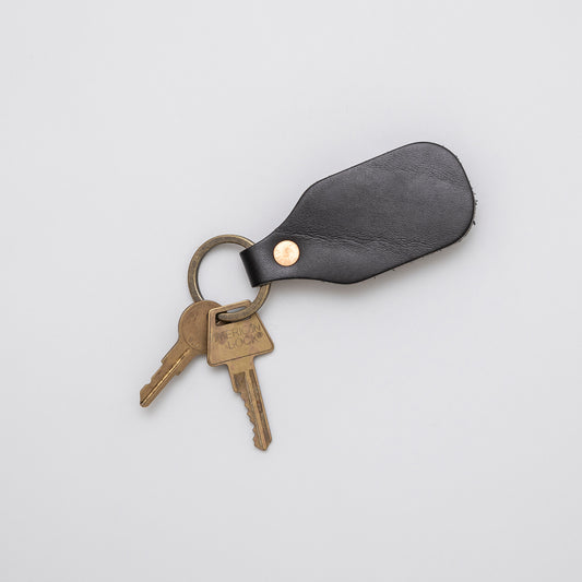 Personalized Leather Key Tag, Black