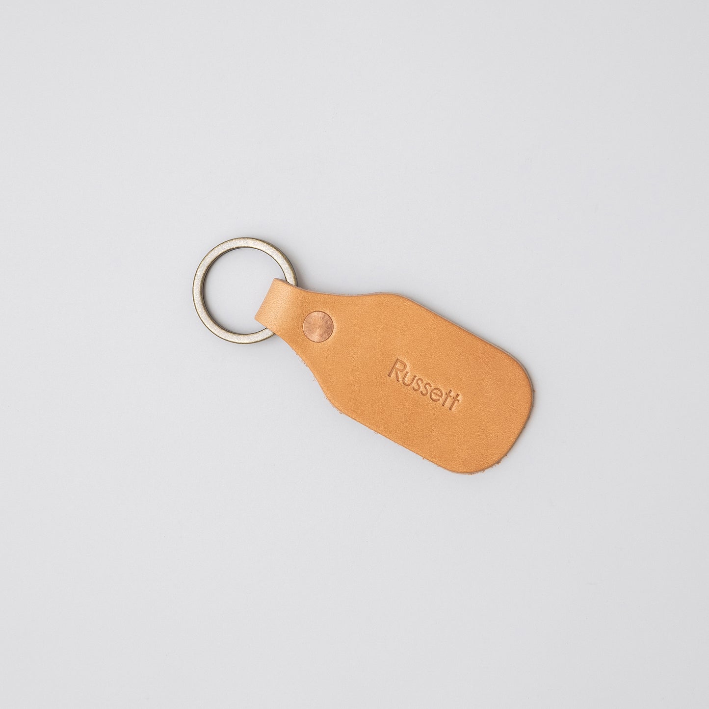 Personalized Leather Key Tag, Russet