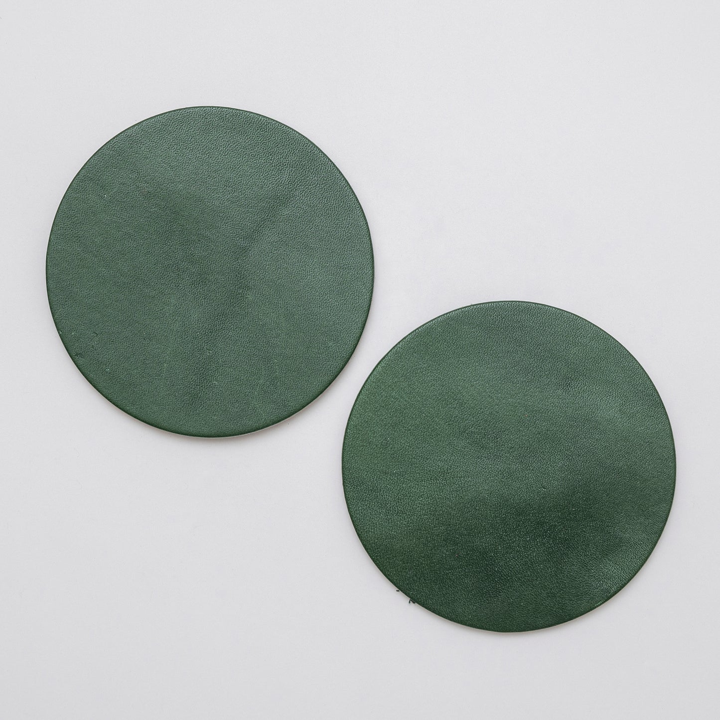 Set of 4 Leather Coasters, Zucchini