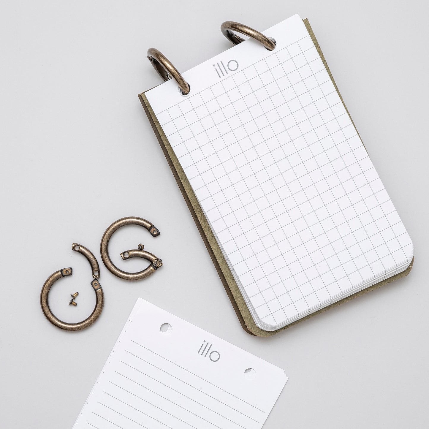 Refillable Reporter Notebook, Olive