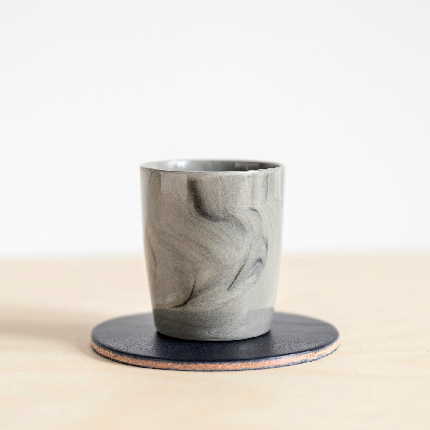 Set of 4 Leather Coasters, Indigo