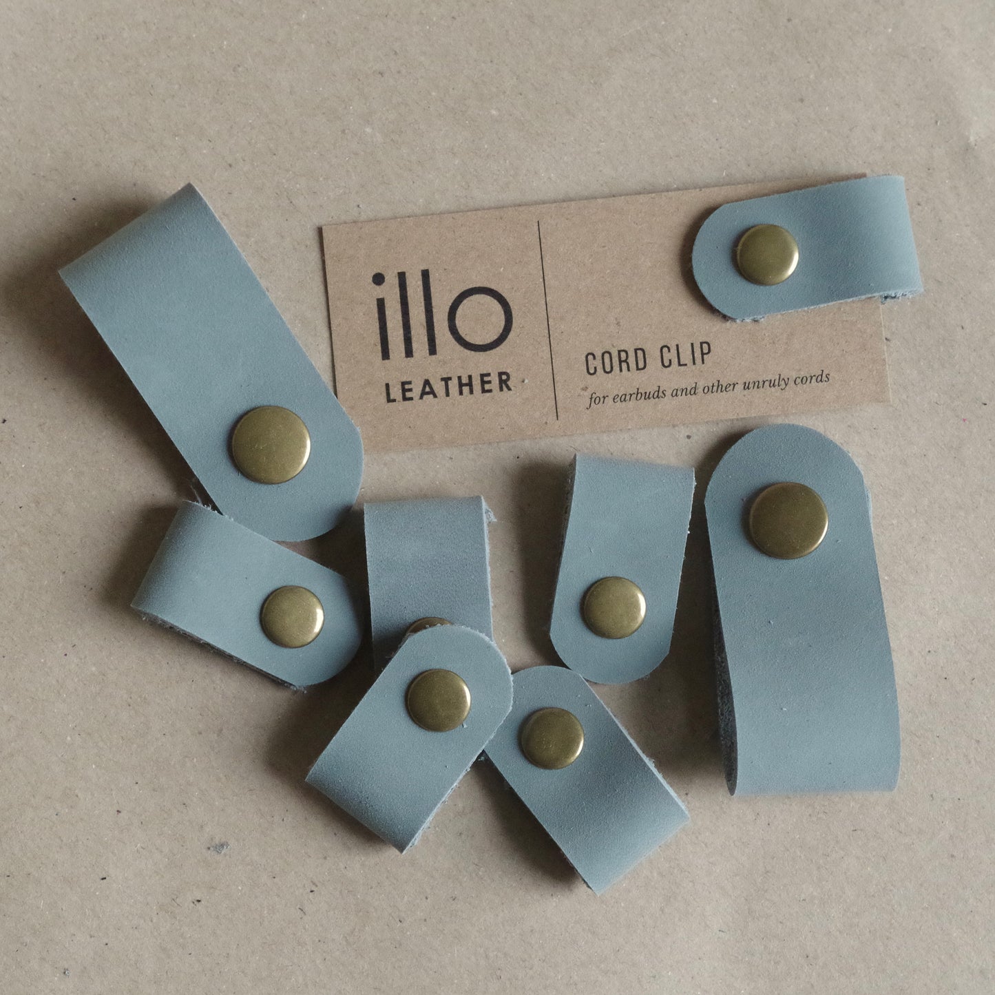 Large or Small Cord Clip in Blue/Grey,